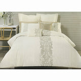 Darrahopens Home & Garden > Bedding Catherine Cream Taupe Embroidery Quilt Cover Set QUEEN