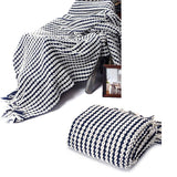 Darrahopens Home & Garden > Bedding Chains Navy Knitted Throw Rug