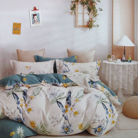 Darrahopens Home & Garden > Bedding Chloe Home 100% Cotton Reversible Quilt Cover Set Queen