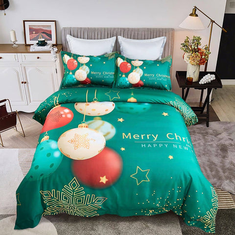 Darrahopens Home & Garden > Bedding Christmas New Year Quilt Cover Set - King Size