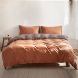 darrahopens Home & Garden > Bedding Cosy Club Quilt Cover Set Cotton Duvet Double Orange Brown
