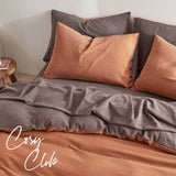 darrahopens Home & Garden > Bedding Cosy Club Quilt Cover Set Cotton Duvet King Orange Brown