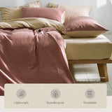 darrahopens Home & Garden > Bedding Cosy Club Quilt Cover Set Cotton Duvet King Red Beige