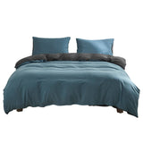 darrahopens Home & Garden > Bedding Cosy Club Quilt Cover Set Cotton Duvet Queen Blue Dark Blue