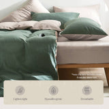 darrahopens Home & Garden > Bedding Cosy Club Quilt Cover Set Cotton Duvet Single Green Beige