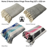 Darrahopens Home & Garden > Bedding Cotton Fringe Throw Rug Chevron Grey