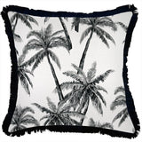 darrahopens Home & Garden > Bedding Cushion Cover-Coastal Fringe Black-Castaway-45cm x 45cm