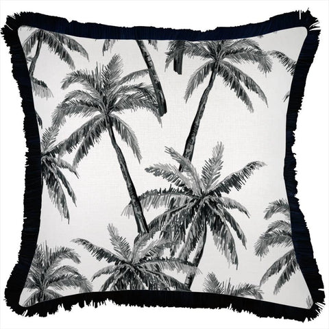 darrahopens Home & Garden > Bedding Cushion Cover-Coastal Fringe Black-Castaway-45cm x 45cm