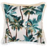 darrahopens Home & Garden > Bedding Cushion Cover-Coastal Fringe Natural-Palm Trees Natural-60cm x 60cm
