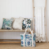 darrahopens Home & Garden > Bedding Cushion Cover-Coastal Fringe Natural-Palm Trees White-45cm x 45cm