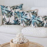 darrahopens Home & Garden > Bedding Cushion Cover-Coastal Fringe Natural-Palm Trees White-45cm x 45cm