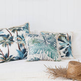 darrahopens Home & Garden > Bedding Cushion Cover-Coastal Fringe Natural-Palm Trees White-45cm x 45cm