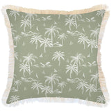darrahopens Home & Garden > Bedding Cushion Cover-Coastal Fringe Natural-Postcards Sage-60cm x 60cm