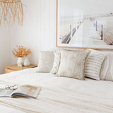 darrahopens Home & Garden > Bedding Cushion Cover-Coastal Fringe-Tall-Palms-Beige-60cm x 60cm