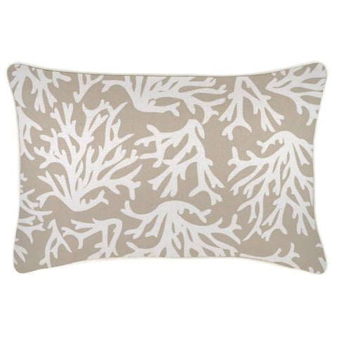 darrahopens Home & Garden > Bedding Cushion Cover-With Piping-Coastal Coral Beige-35cm x 50cm