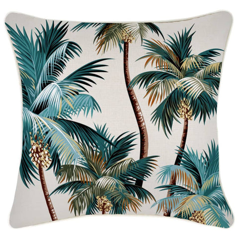 darrahopens Home & Garden > Bedding Cushion Cover-With Piping-Palm Trees Natural-45cm x 45cm