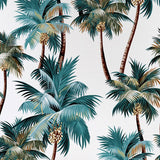 darrahopens Home & Garden > Bedding Cushion Cover-With Piping-Palm Trees White-45cm x 45cm
