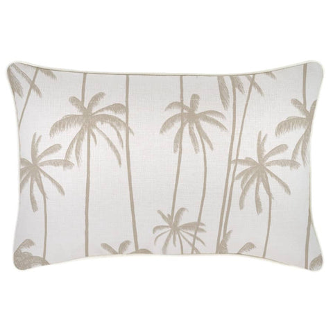 darrahopens Home & Garden > Bedding Cushion Cover-With Piping-Tall-Palms-Beige-35cm x 50cm