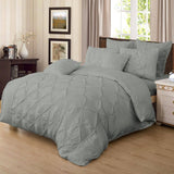 Darrahopens Home & Garden > Bedding Diamond Pintuck Double Size Grey Duvet Doona Quilt Cover Set