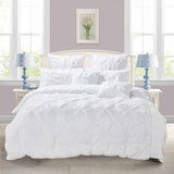 Darrahopens Home & Garden > Bedding Diamond Pintuck Double Size White Duvet Doona Quilt Cover Set