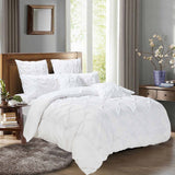 Darrahopens Home & Garden > Bedding Diamond Pintuck Double Size White Duvet Doona Quilt Cover Set