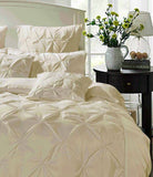 Darrahopens Home & Garden > Bedding Diamond Pintuck King Size Quilt/Doona/Duvet Cover Set - Beige