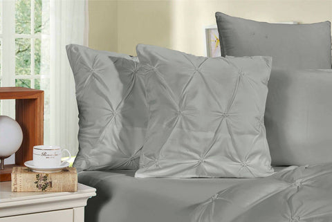 Darrahopens Home & Garden > Bedding Diamond Pintuck Premium Ultra Soft Cushion Covers 2-Pack - Grey