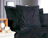Darrahopens Home & Garden > Bedding Diamond Pintuck Premium Ultra Soft European Pillowcases 2-Pack - Black
