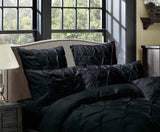 Darrahopens Home & Garden > Bedding Diamond Pintuck Premium Ultra Soft King size Pillowcases 2-Pack - Black