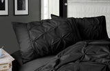 Darrahopens Home & Garden > Bedding Diamond Pintuck Premium Ultra Soft King size Pillowcases 2-Pack - Black