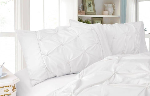 Darrahopens Home & Garden > Bedding Diamond Pintuck Premium Ultra Soft Queen size Pillowcases 2-Pack -White