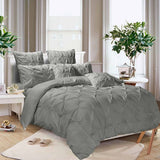Darrahopens Home & Garden > Bedding Diamond Pintuck Queen Size Grey Duvet Doona Quilt Cover Set