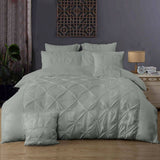 Darrahopens Home & Garden > Bedding Diamond Pintuck Queen Size Grey Duvet Doona Quilt Cover Set