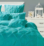 Darrahopens Home & Garden > Bedding Diamond Pintuck Queen Size Quilt/Doona/Duvet Cover Set - Teal