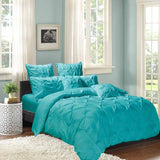 Darrahopens Home & Garden > Bedding Diamond Pintuck Queen Size Quilt/Doona/Duvet Cover Set - Teal