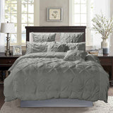 Darrahopens Home & Garden > Bedding Diamond Pintuck Super King Size Grey Duvet Doona Quilt Cover Set