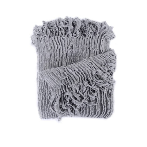 Darrahopens Home & Garden > Bedding Dylan Grey Knitted Throw Rug