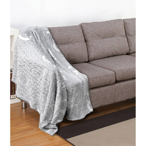 Darrahopens Home & Garden > Bedding Embossed Print Throw Grey Numbers