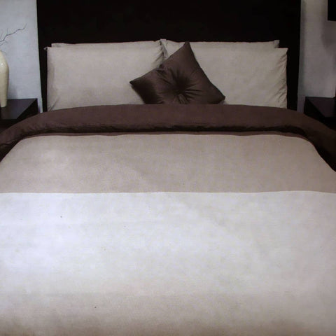 Darrahopens Home & Garden > Bedding Essentially Home Living Chocolate 3 Tone Quilt Cover Set + Fitted Sheet Queen