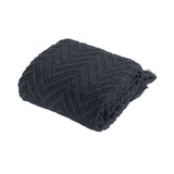 Darrahopens Home & Garden > Bedding Ezra Charcoal Knitted Throw Rug