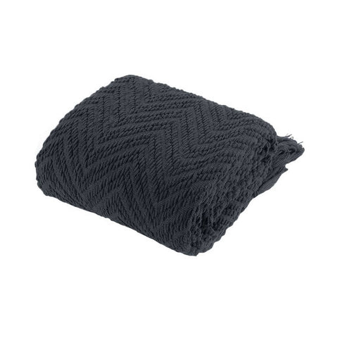 Darrahopens Home & Garden > Bedding Ezra Charcoal Knitted Throw Rug