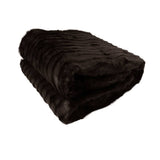 Darrahopens Home & Garden > Bedding Faux Fur Striped Throw Rug Dark Chocolate