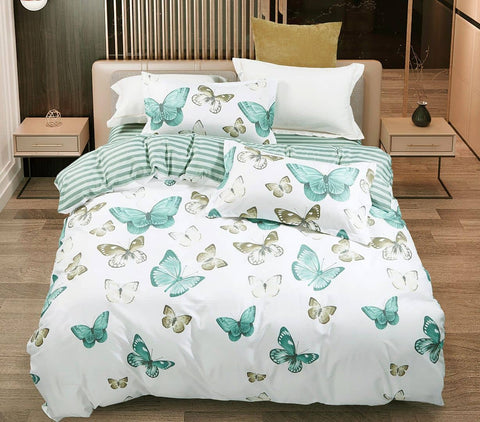 Darrahopens Home & Garden > Bedding Fleur Butterfly Super King Size Quilt/Doona/Duvet Cover Set