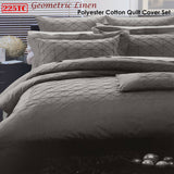 Darrahopens Home & Garden > Bedding Geometric Tuck Linen Polyester Cotton Quilt Cover Set Queen