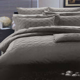 Darrahopens Home & Garden > Bedding Geometric Tuck Linen Polyester Cotton Quilt Cover Set Queen