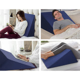 darrahopens Home & Garden > Bedding Giselle Bedding 2X Memory Foam Wedge Pillow Neck Back Support with Cover Waterproof Blue