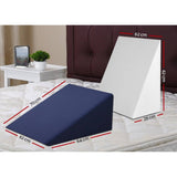 darrahopens Home & Garden > Bedding Giselle Bedding 2X Memory Foam Wedge Pillow Neck Back Support with Cover Waterproof White Blue