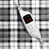 darrahopens Home & Garden > Bedding Giselle Bedding Electric Throw Rug Flannel Snuggle Blanket Washable Heated Grey and White Checkered
