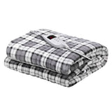 darrahopens Home & Garden > Bedding Giselle Bedding Electric Throw Rug Flannel Snuggle Blanket Washable Heated Grey and White Checkered