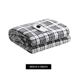 darrahopens Home & Garden > Bedding Giselle Bedding Electric Throw Rug Flannel Snuggle Blanket Washable Heated Grey and White Checkered